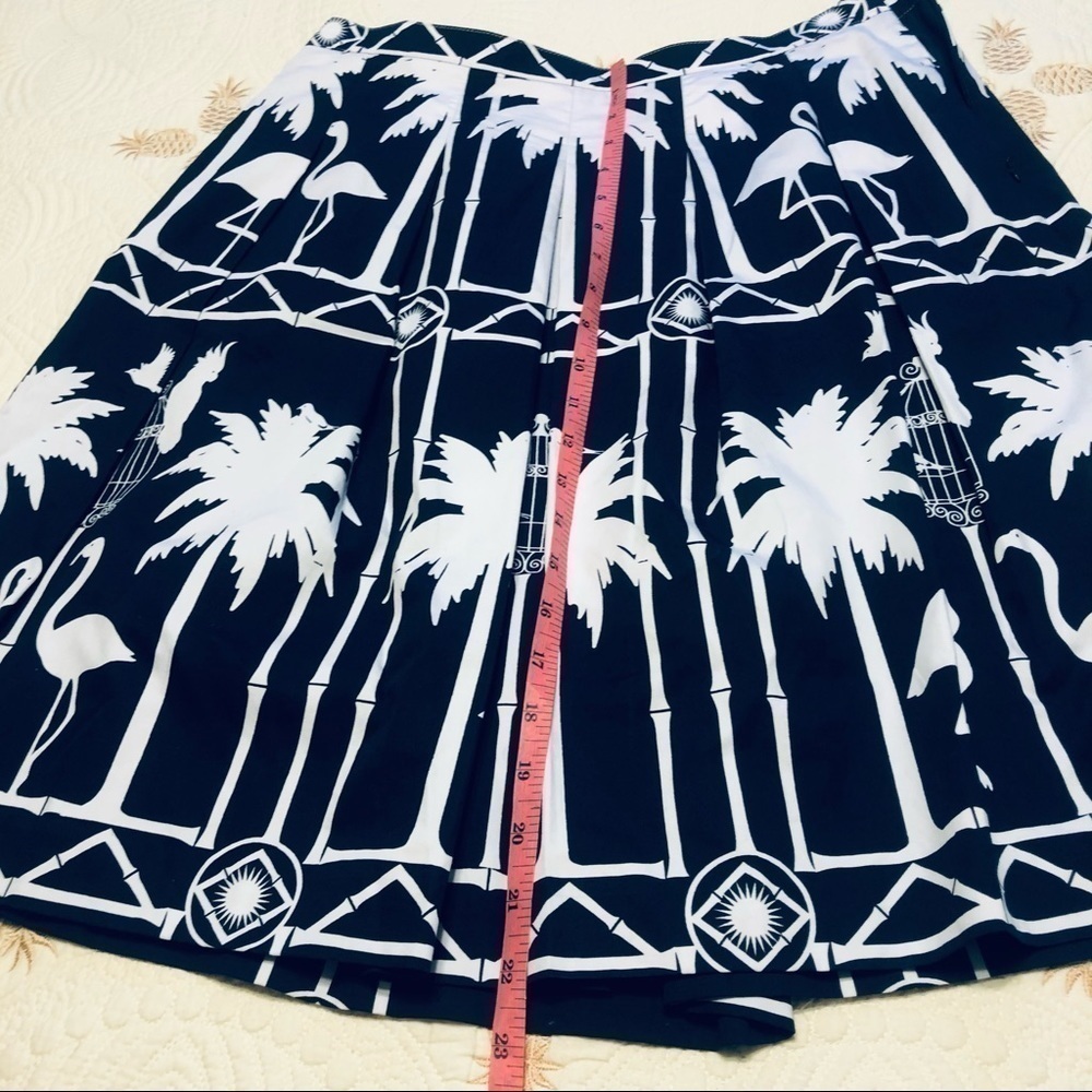 TALBOTS Pleated Flamingo Skirt Navy White - Picture 8 of 8
